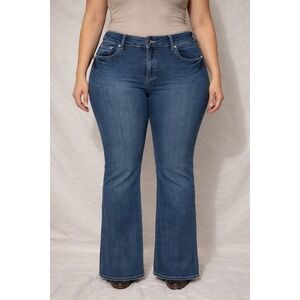 Apt. 9 Women Bootcut Jeans Blue Embellished Pocket Size 16W Medium Wash Stretch